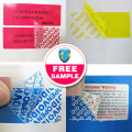 Impressão eletrônica do adesivo de etiqueta do produto, adesivo de etiqueta de garantia vazia